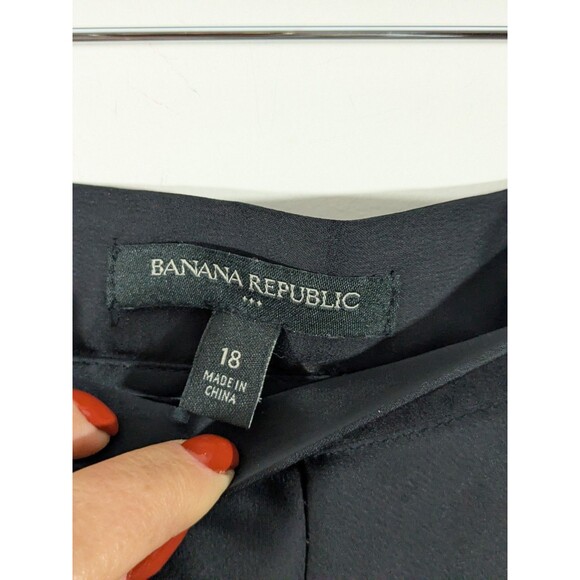 Banana Republic Black Satin Midi / Maxi Skirt Plus Size 18 Holiday Party Flowy - Picture 2 of 7